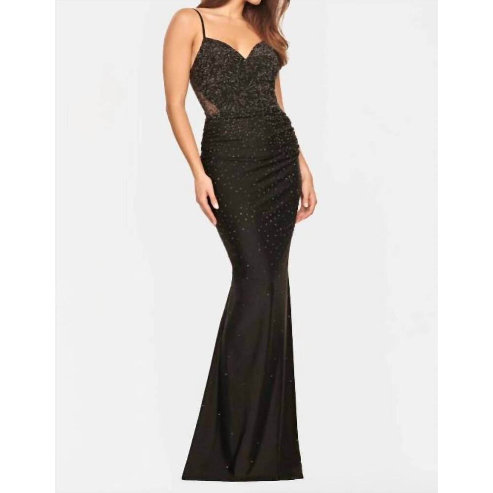 NEW FAVIANA sweetheart hot stone prom dress in black